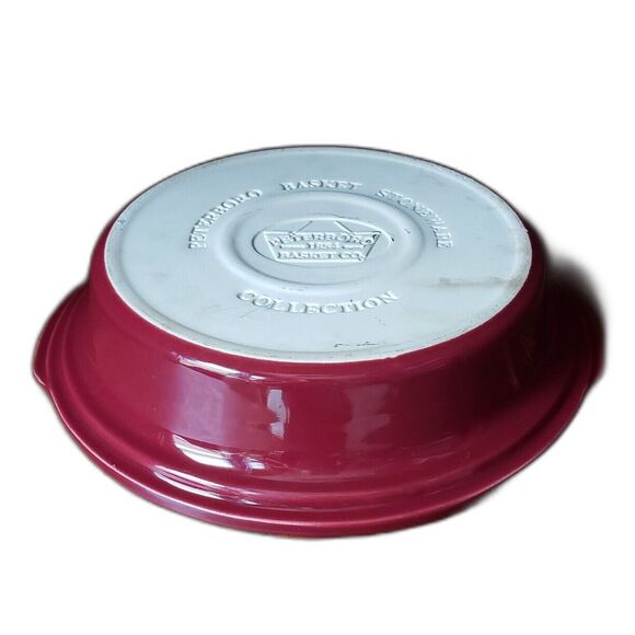 Peterboro Basket Co Stoneware Collection Round Casserole Dish Replacement Red - Picture 1 of 6
